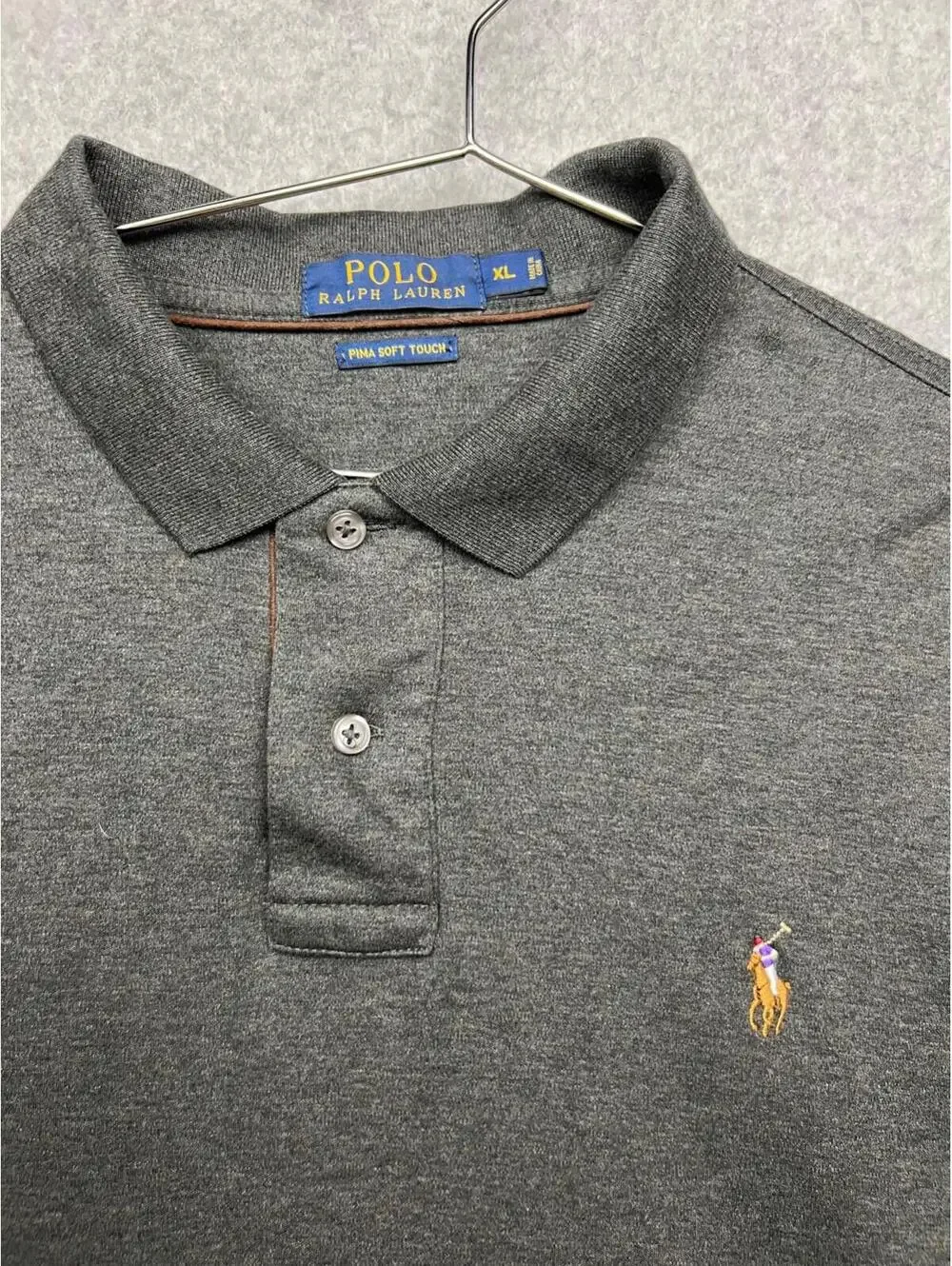 Polo Ralph Lauren Men’s Polo Shirt Cotton Long Sleeve Gray XL Classic